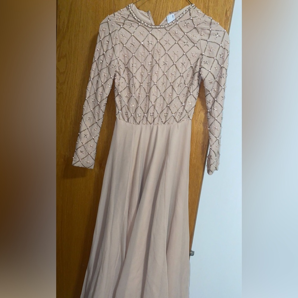 Long Sleeve Pearl Dress